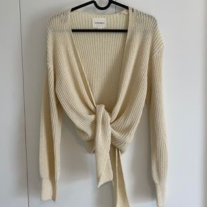 Beige tie sweater